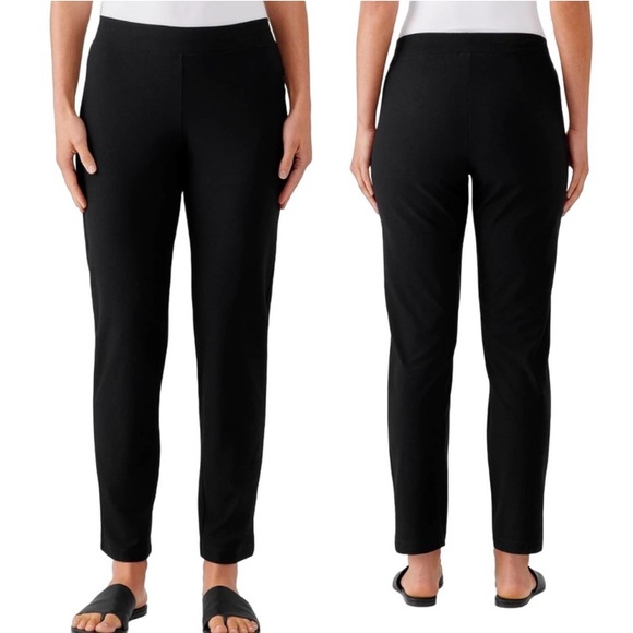 Eileen Fisher Straight Leg Pull On Pants Medium petite Minimalist Viscose - Picture 2 of 16